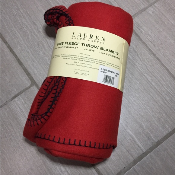 Ralph Lauren Embroidered Polo Bear Throw Blanket - Picture 2 of 3